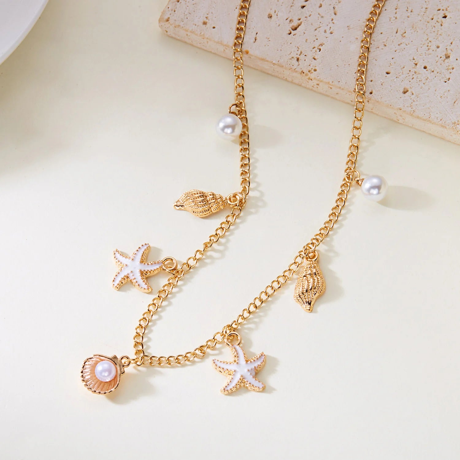 Fashion Gold Color Starfish Conch Turtle