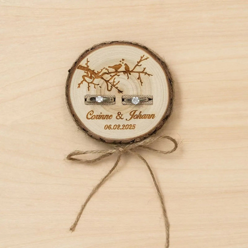 Personalized Wooden Wedding Rings Box