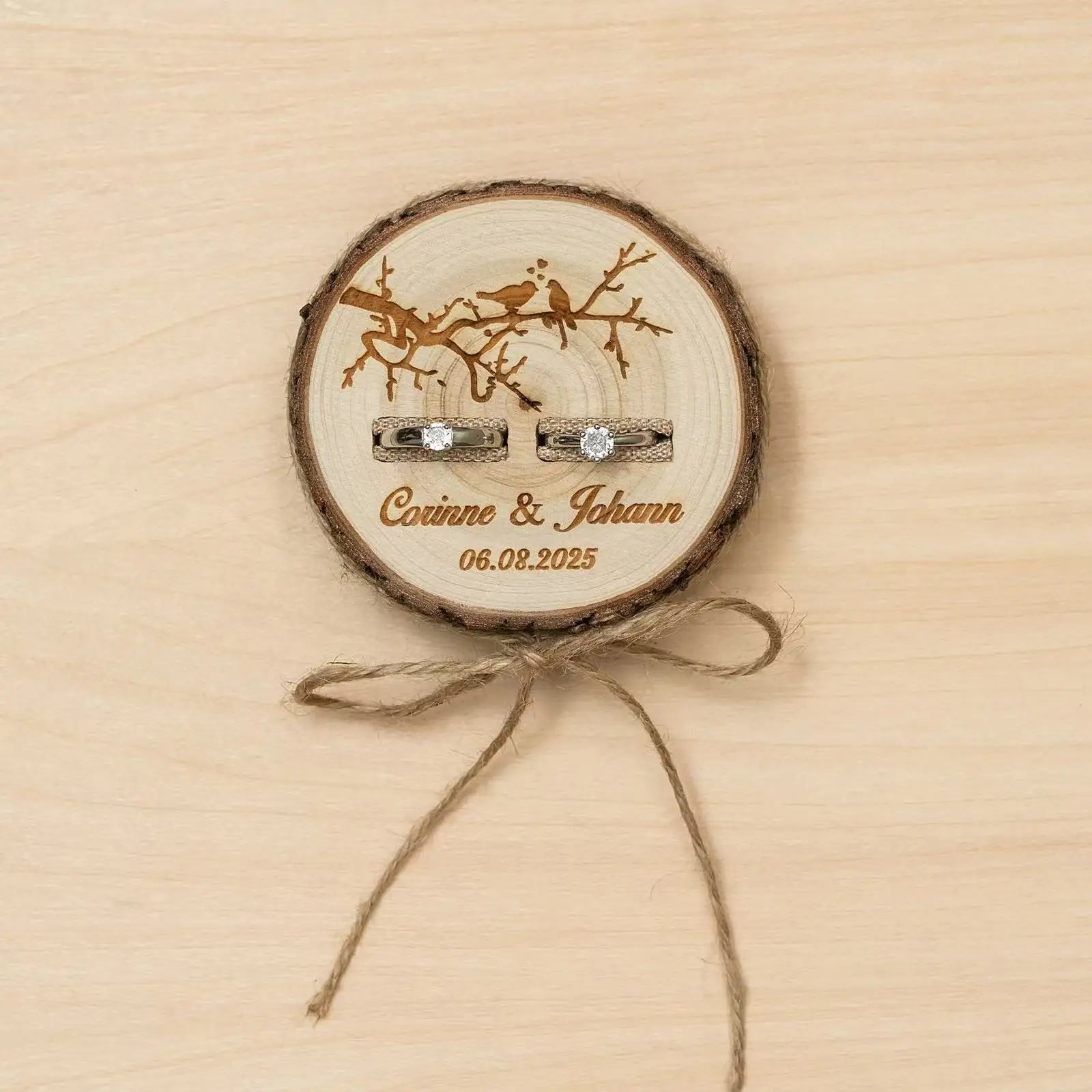 Personalized Wooden Wedding Rings Box
