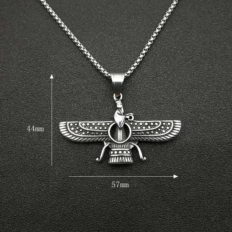 Vintage Punk Style Iran Faravahar Ahura