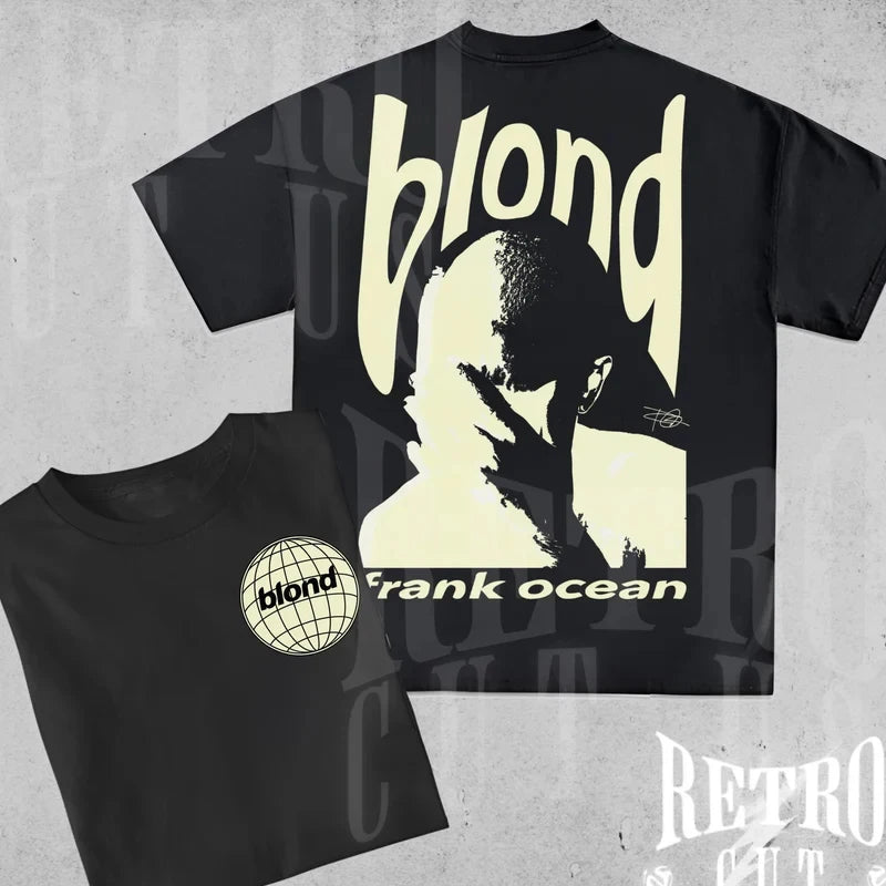 Rapper Frank Retro Graphic T Shirt Men's Hip Hop Ocean Album Clothing T-Shirts Y2k Unisex Blond Fashion Oversized Cotton T-shirt