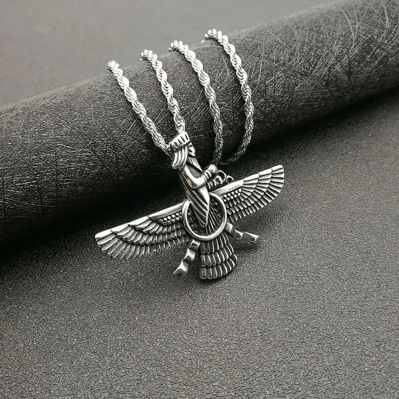 Vintage Punk Style Iran Faravahar Ahura