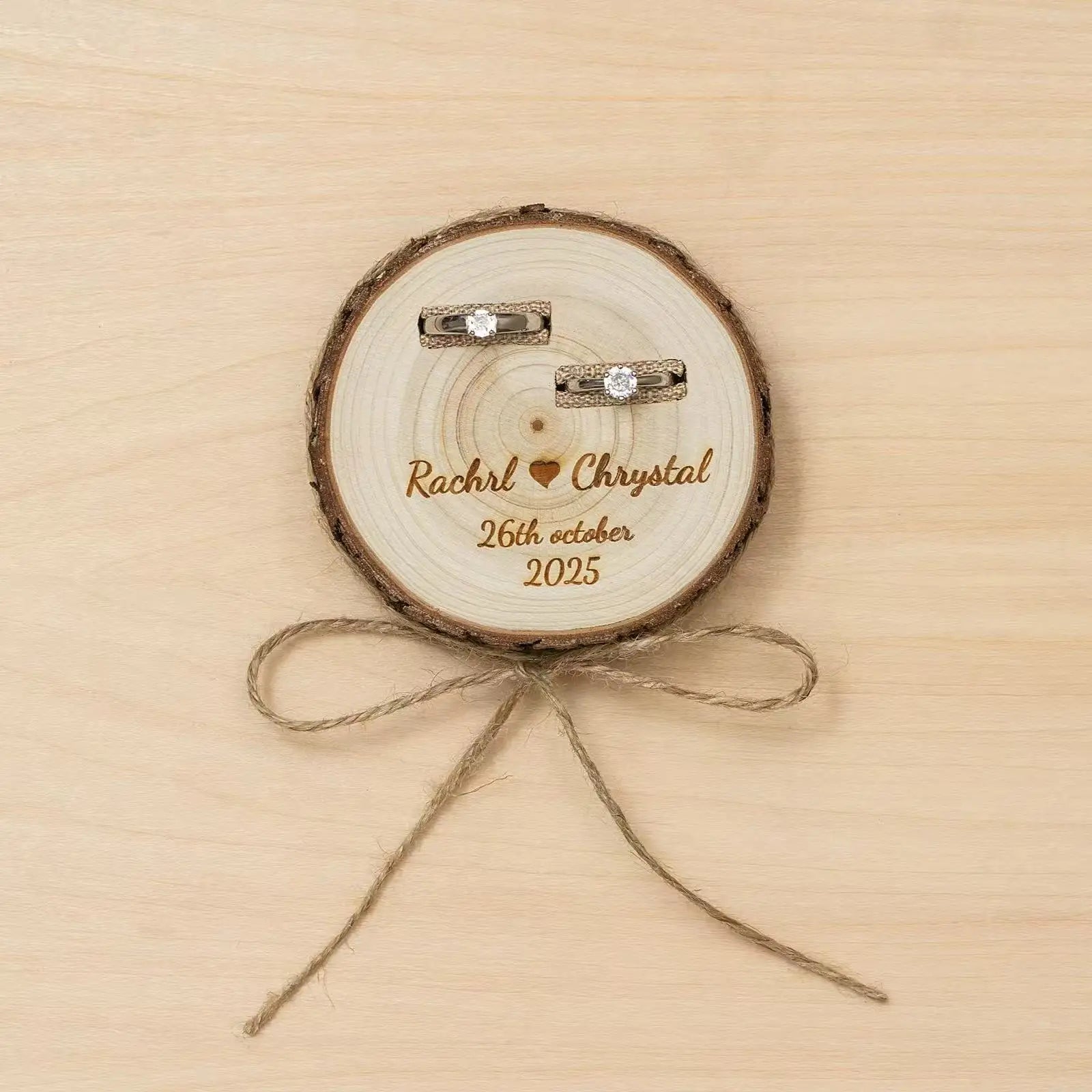 Personalized Wooden Wedding Rings Box