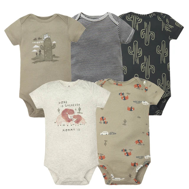 5PCS/Lot Baby Boys Girls Bodysuits