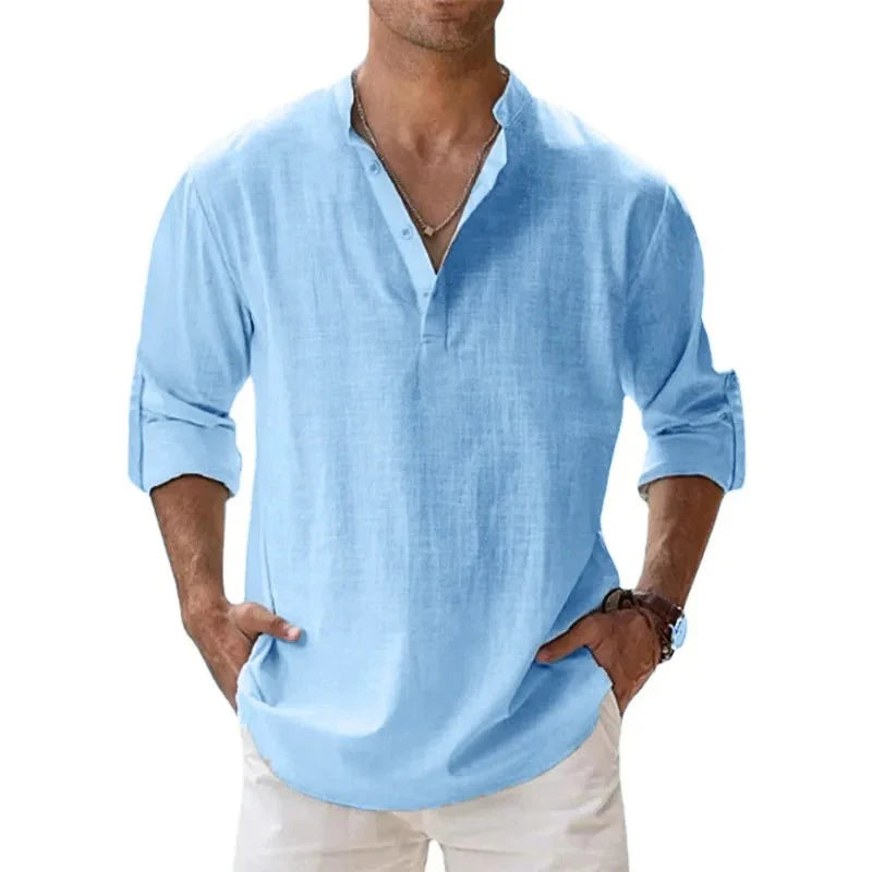 Streetwear Men Lightweight Shirts Long