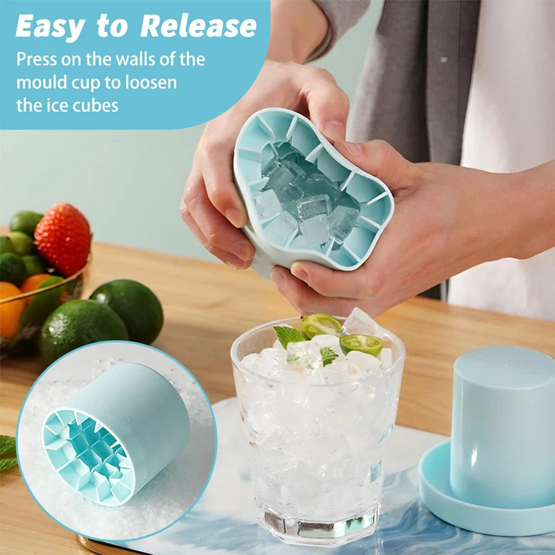 New Ice Cube Mold With Lid Silicone