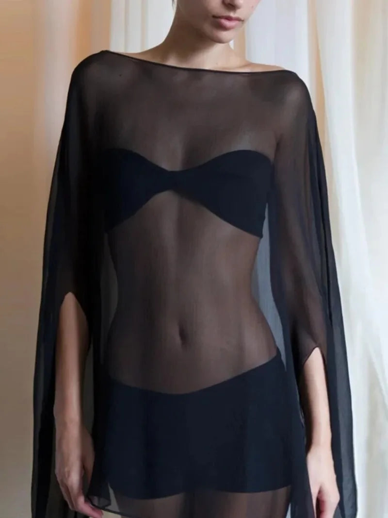 Woman Clothes See-through Chiffon