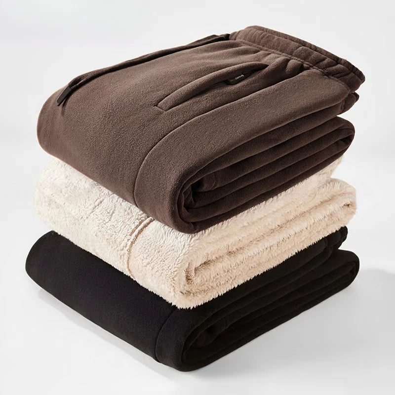 Men Trousers Double-sided Fleece Casual