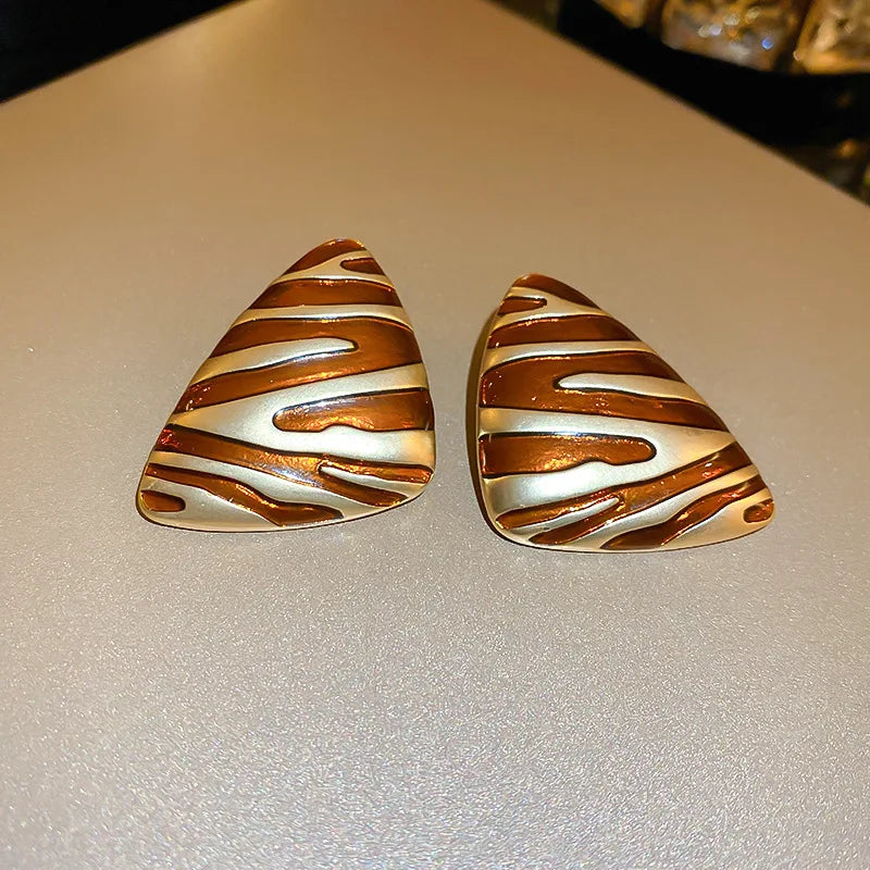 LATS Vintage Triangular Stud Earrings for