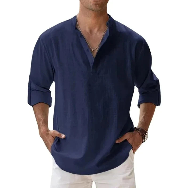 Streetwear Men Lightweight Shirts Long