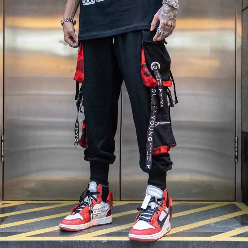 Harajuku Fashion Techwear Men's Cargo Pants Hip Hop Punk Male Clothing Streetwear Joggers High Street Holiday Casual Trousers