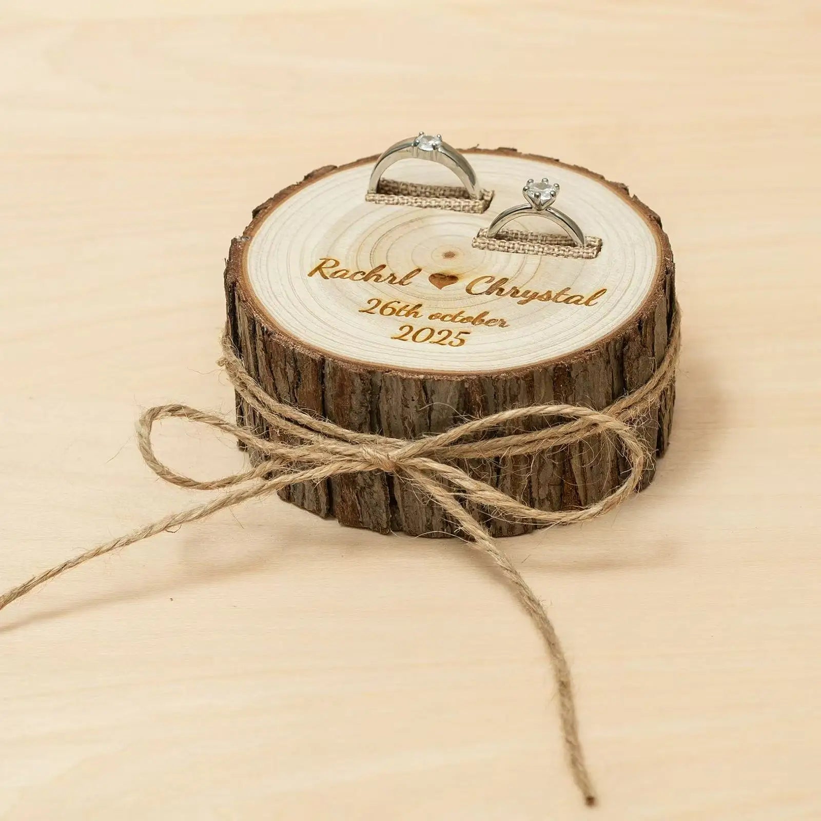 Personalized Wooden Wedding Rings Box