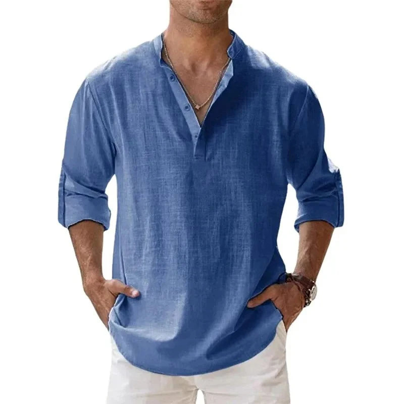 Streetwear Men Lightweight Shirts Long