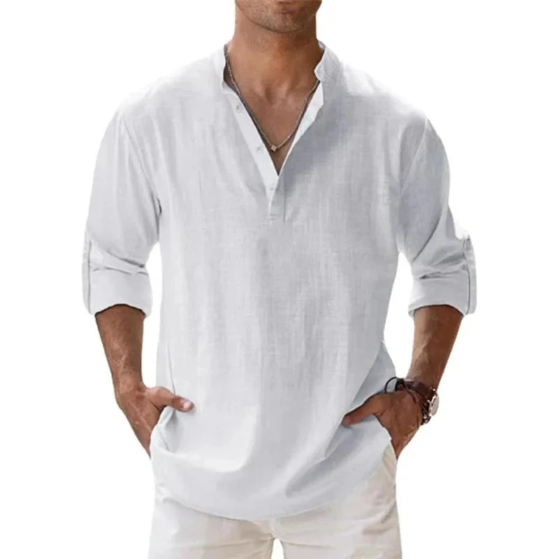 Streetwear Men Lightweight Shirts Long