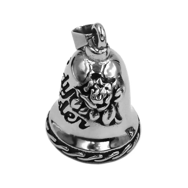 Rose Lady Rider Biker Bell Pendant