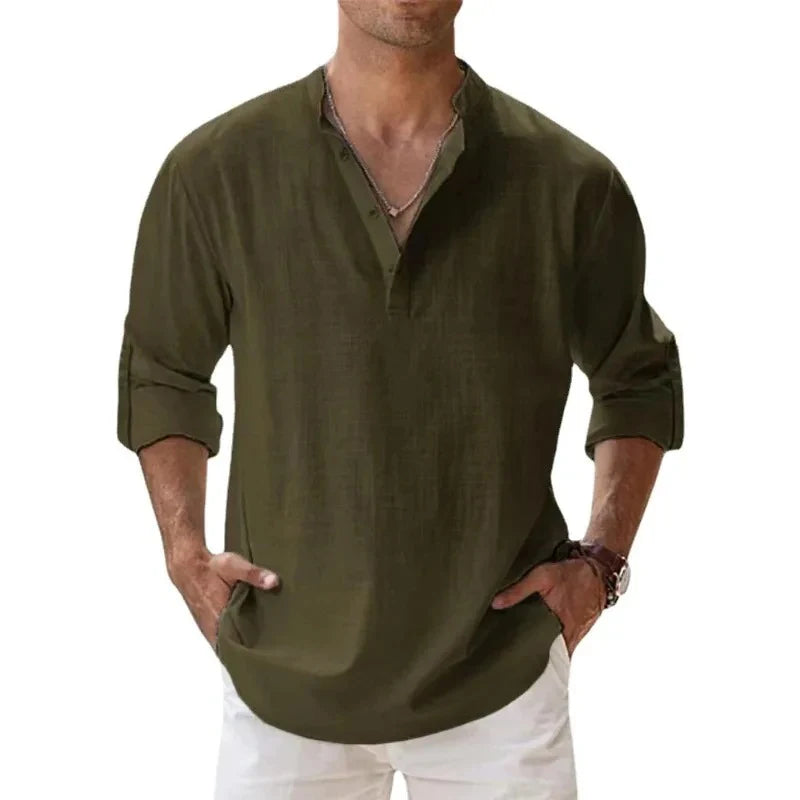 Streetwear Men Lightweight Shirts Long