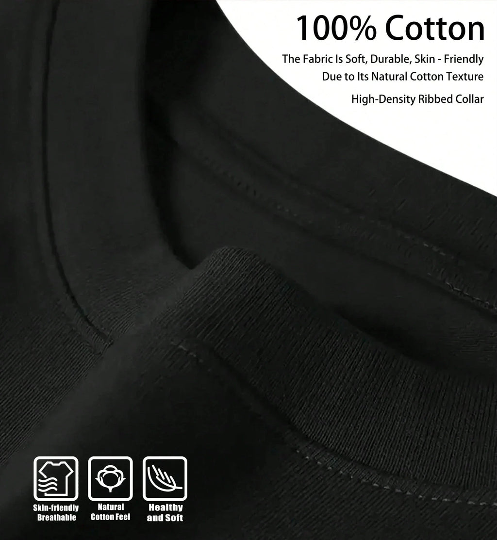 Japanese Pattern T-shirt Men's Summer Sweat-absorbing Breathable Comfortable Top Outdoor Short-sleeved Trendy Clothing