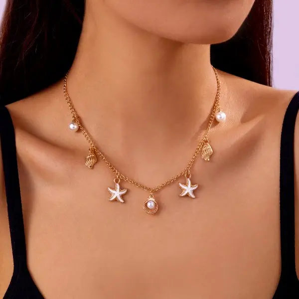 Fashion Gold Color Starfish Conch Turtle