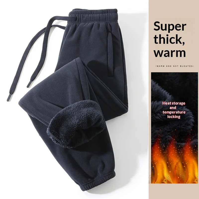 Men Trousers Double-sided Fleece Casual