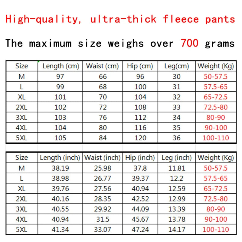 Men Trousers Double-sided Fleece Casual