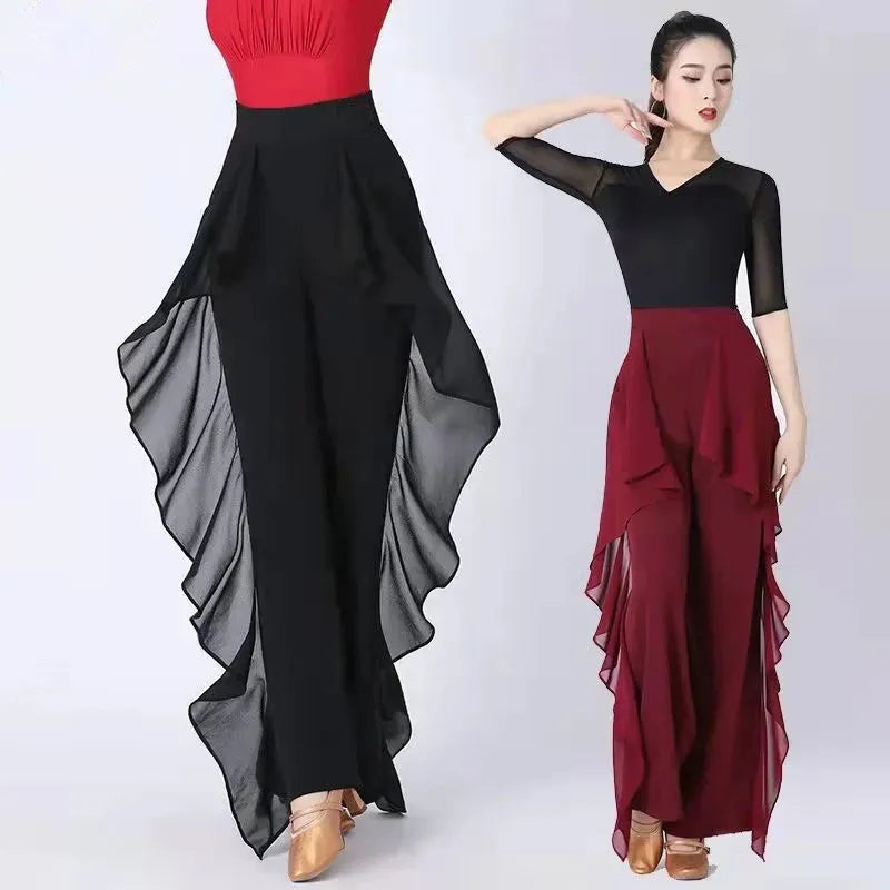 Dance Wide Leg Pants Women's High