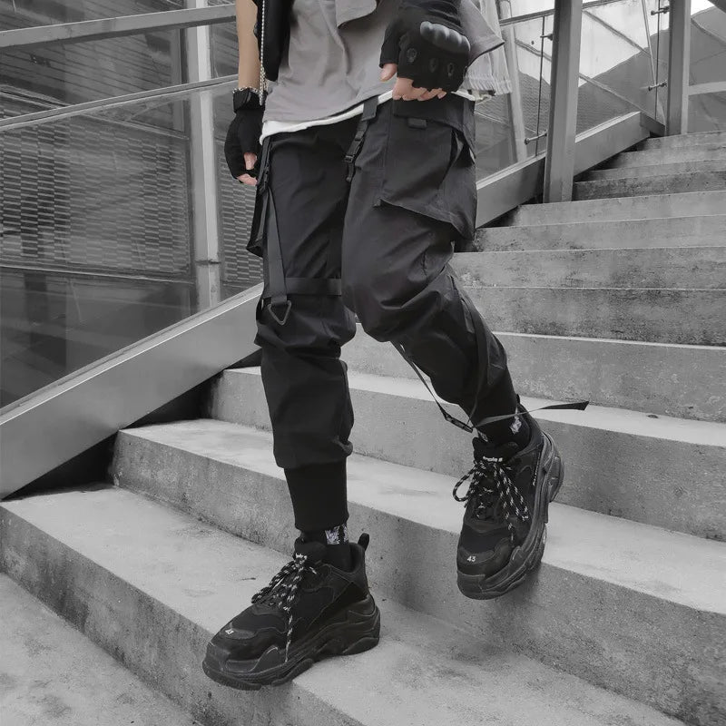 Harajuku Fashion Techwear Men's Cargo Pants Hip Hop Punk Male Clothing Streetwear Joggers High Street Holiday Casual Trousers