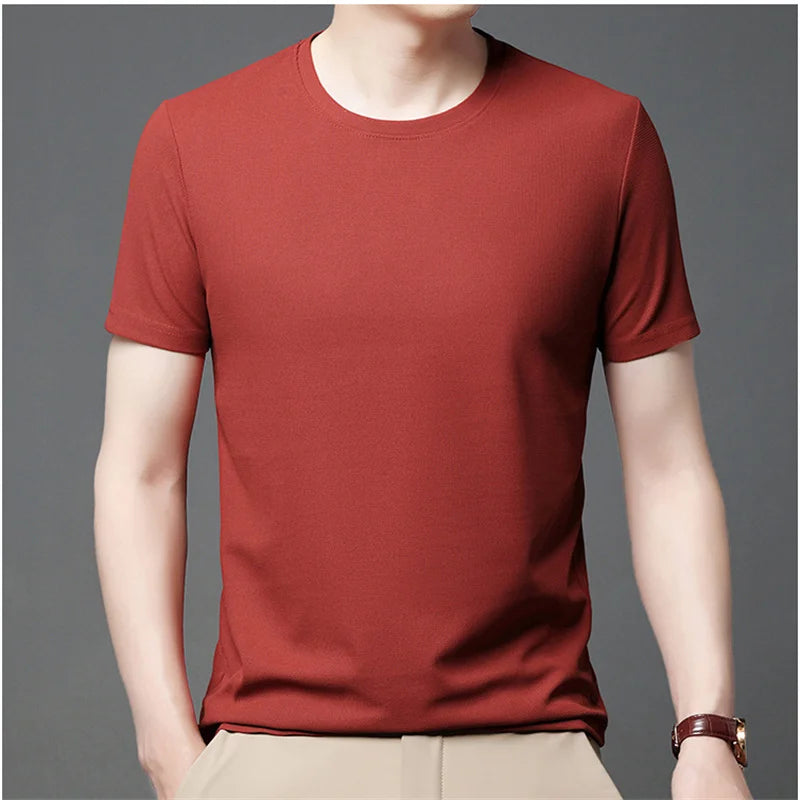 Men Fashion Waffle t-Shirt Round Neck