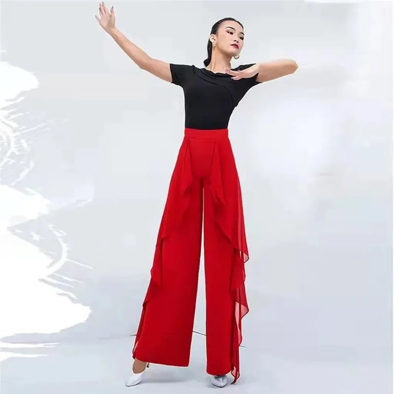 Dance Wide Leg Pants Women's High
