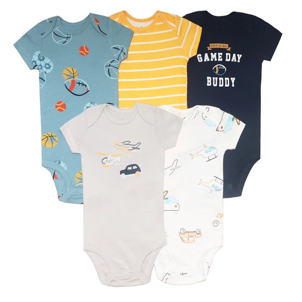 5PCS/Lot Baby Boys Girls Bodysuits