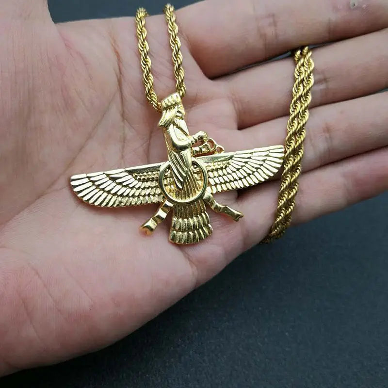 Vintage Punk Style Iran Faravahar Ahura