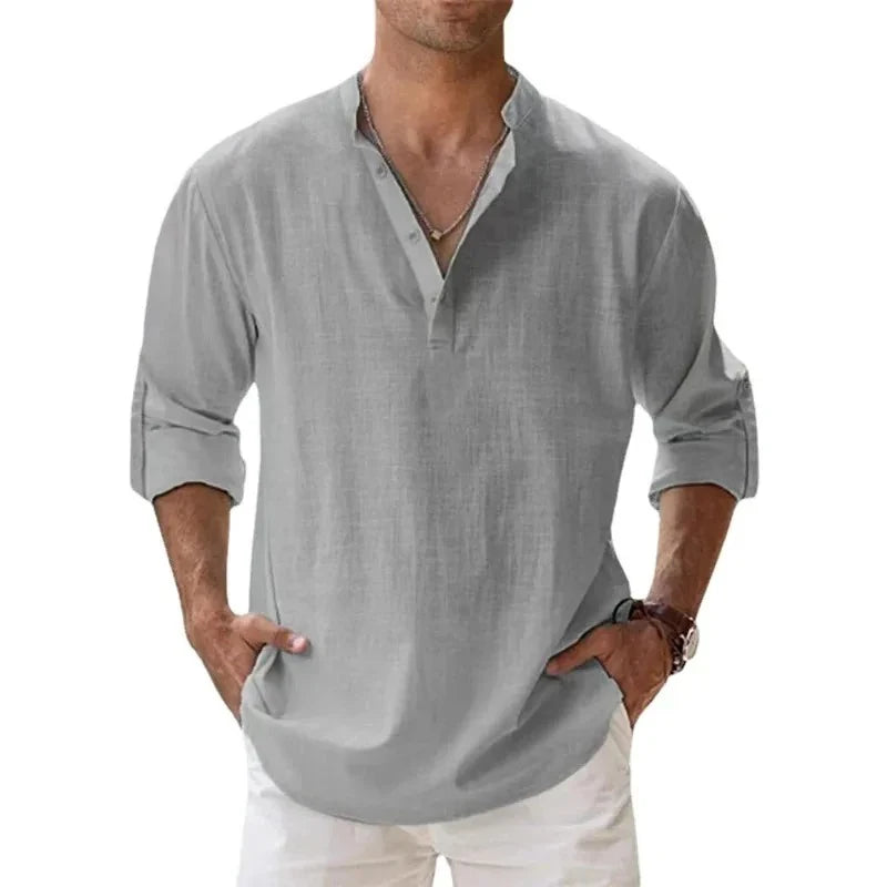 Streetwear Men Lightweight Shirts Long