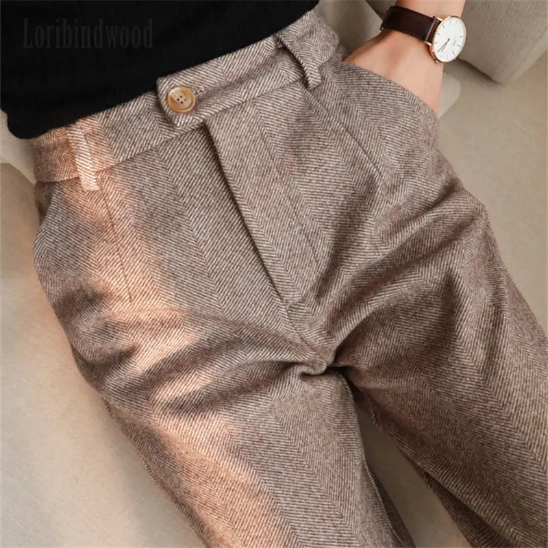 Woolen Pants Women's Harem Pencil