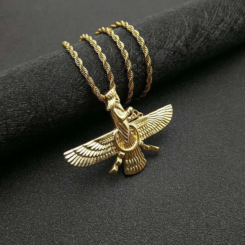 Vintage Punk Style Iran Faravahar Ahura