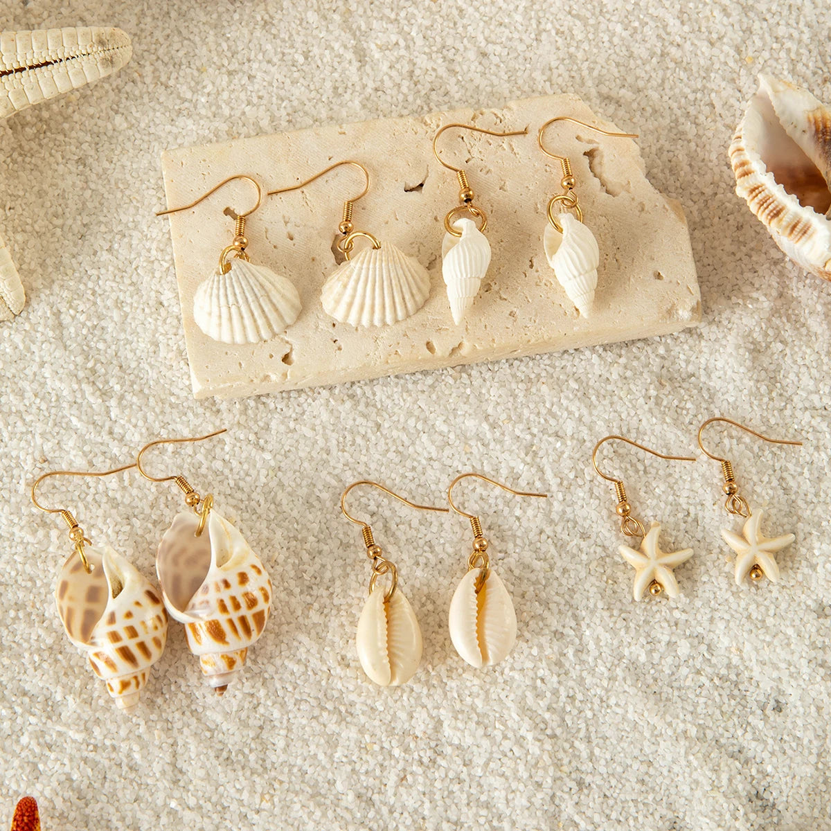 Tocona 5pair/sets Bohemian Conch Shell