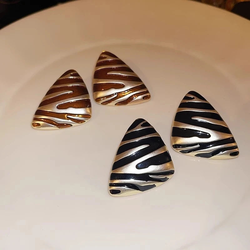 LATS Vintage Triangular Stud Earrings for