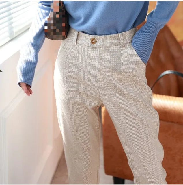 Woolen Pants Women's Harem Pencil
