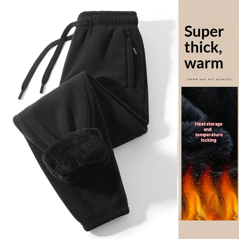Men Trousers Double-sided Fleece Casual