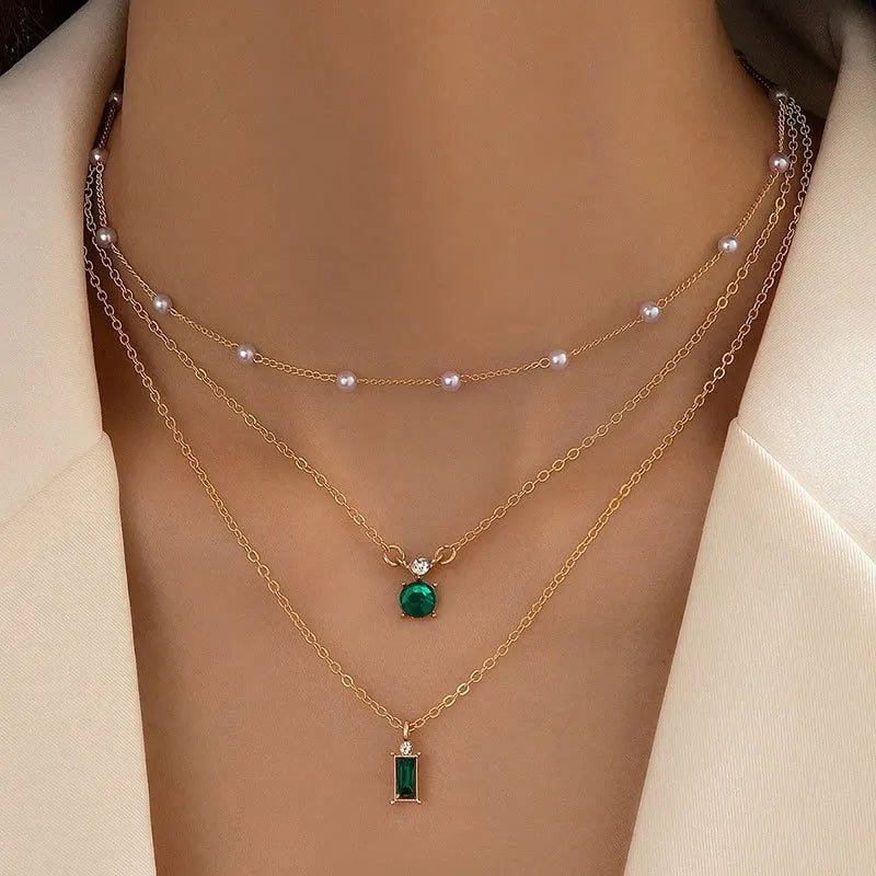 Simple Stacked Retro Imitation Emerald
