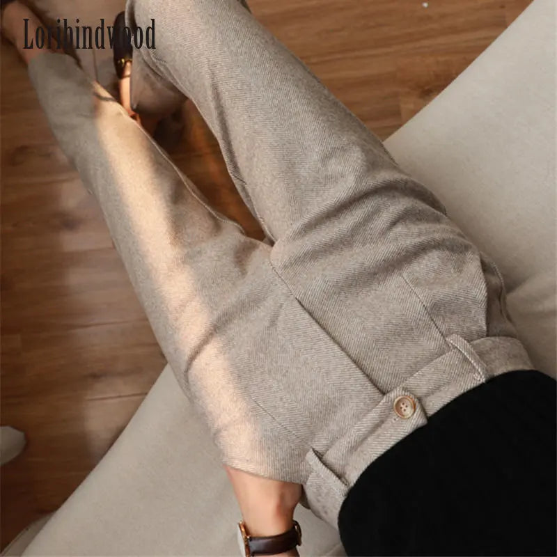 Woolen Pants Women's Harem Pencil