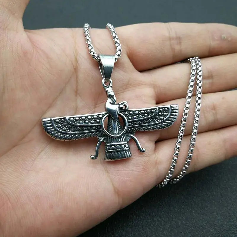 Vintage Punk Style Iran Faravahar Ahura