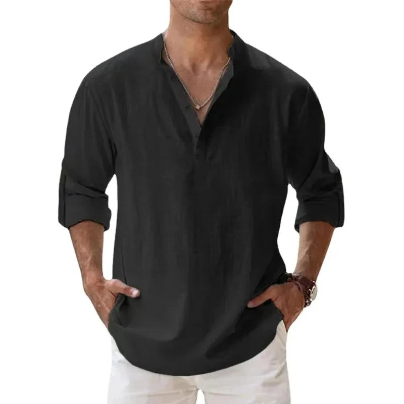 Streetwear Men Lightweight Shirts Long