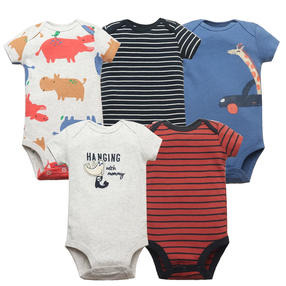 5PCS/Lot Baby Boys Girls Bodysuits