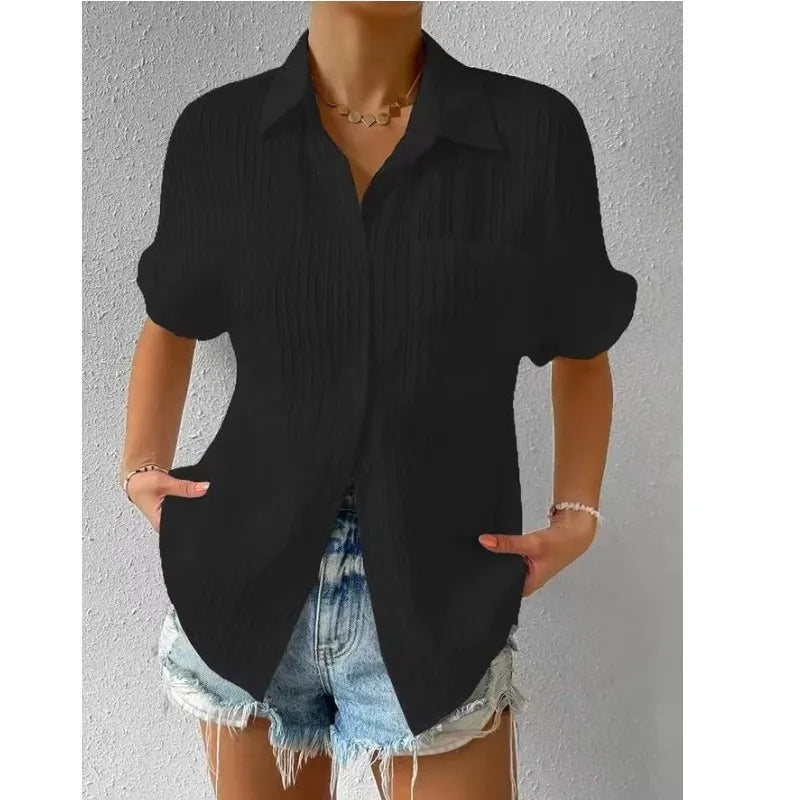 Solid Color Blouse For Women's Summer