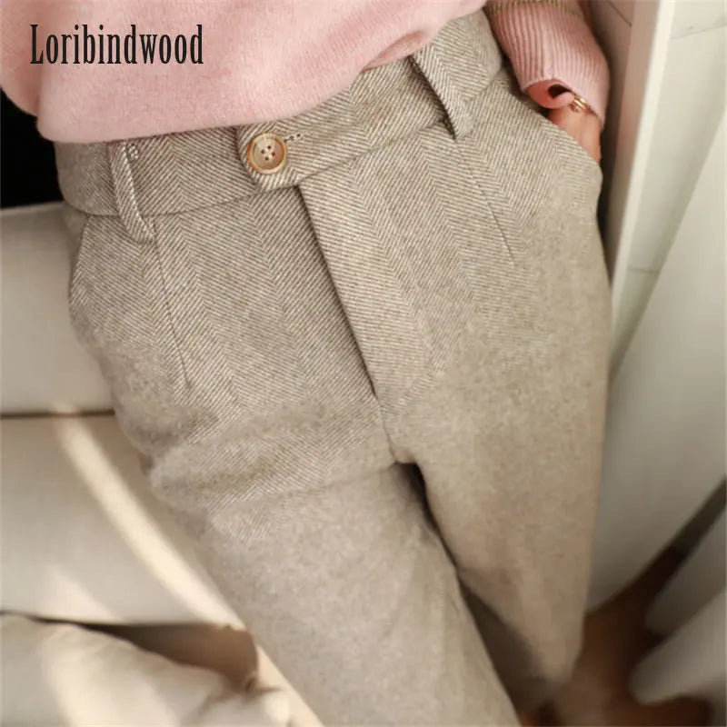 Woolen Pants Women's Harem Pencil