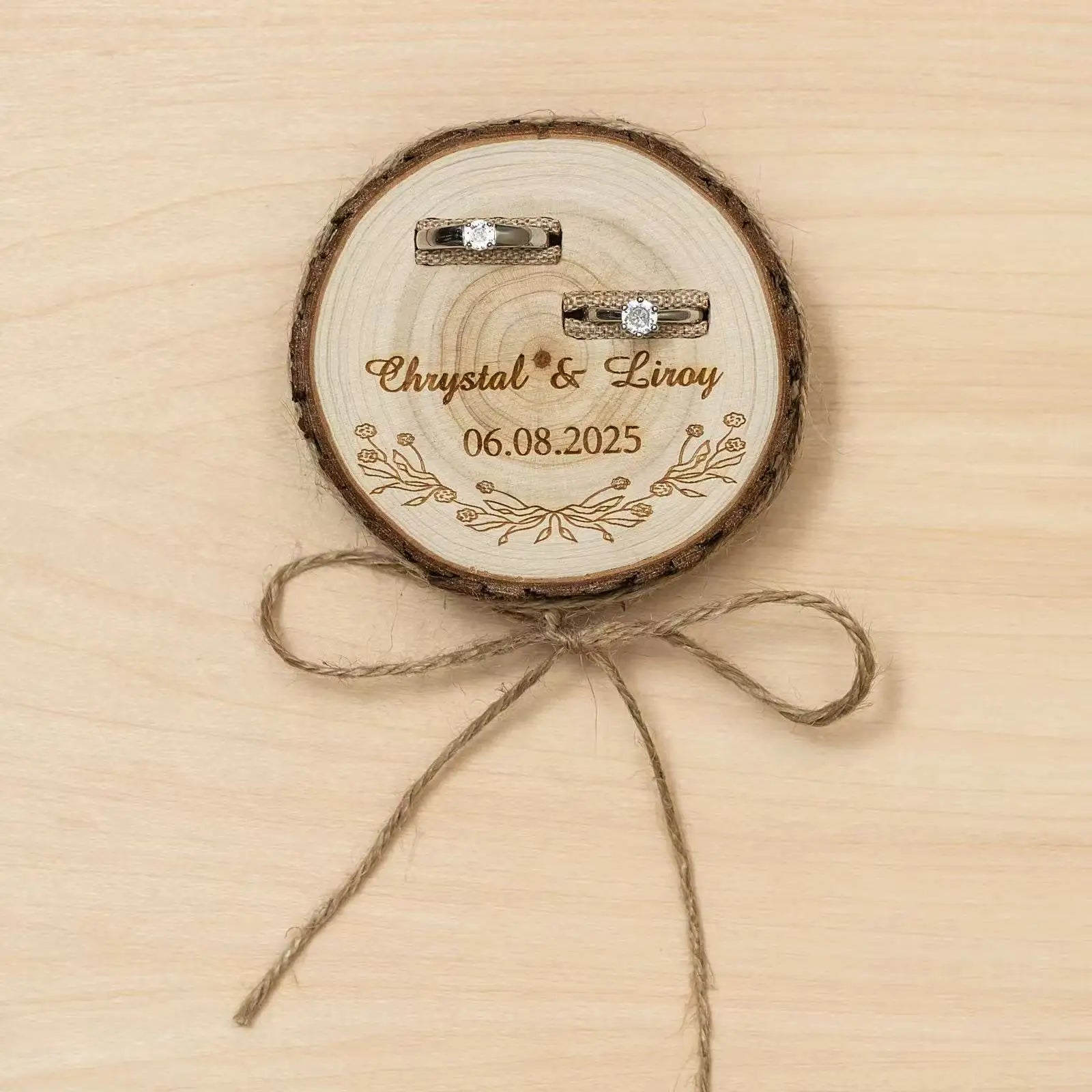 Personalized Wooden Wedding Rings Box